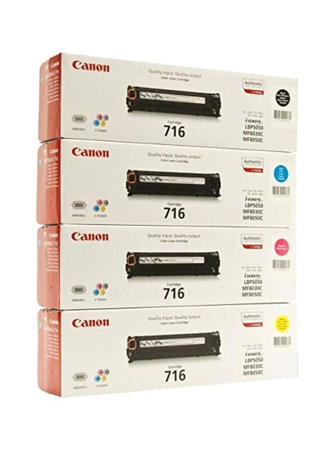 Canon 4-Piece 716 Toner Cartridge Black/Cyan/Yellow
