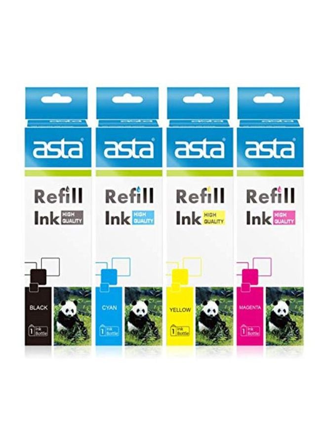 Asta 4-Piece Refill Inks For Epson Printer 100ml Black/Cyan/Yellow  - Image 2