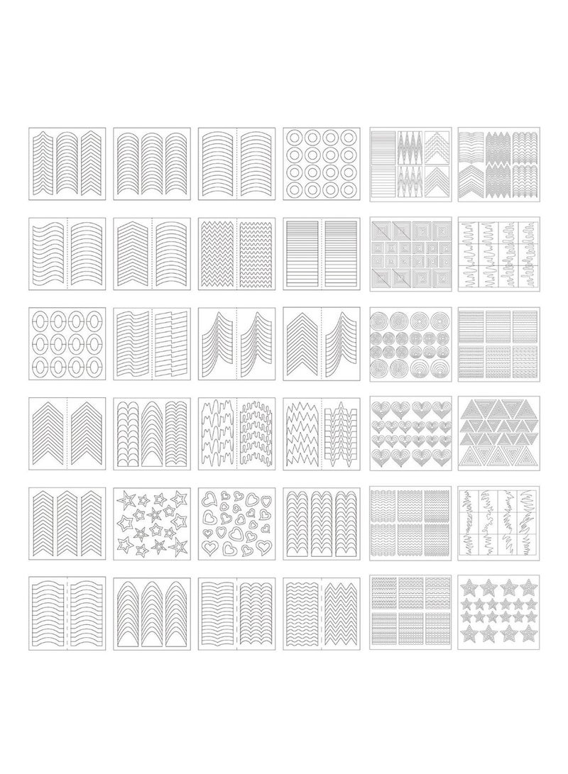 36-Sheet French Design Nail Art Stencil Stickers Black/White - v1574768978/N32280365A_1