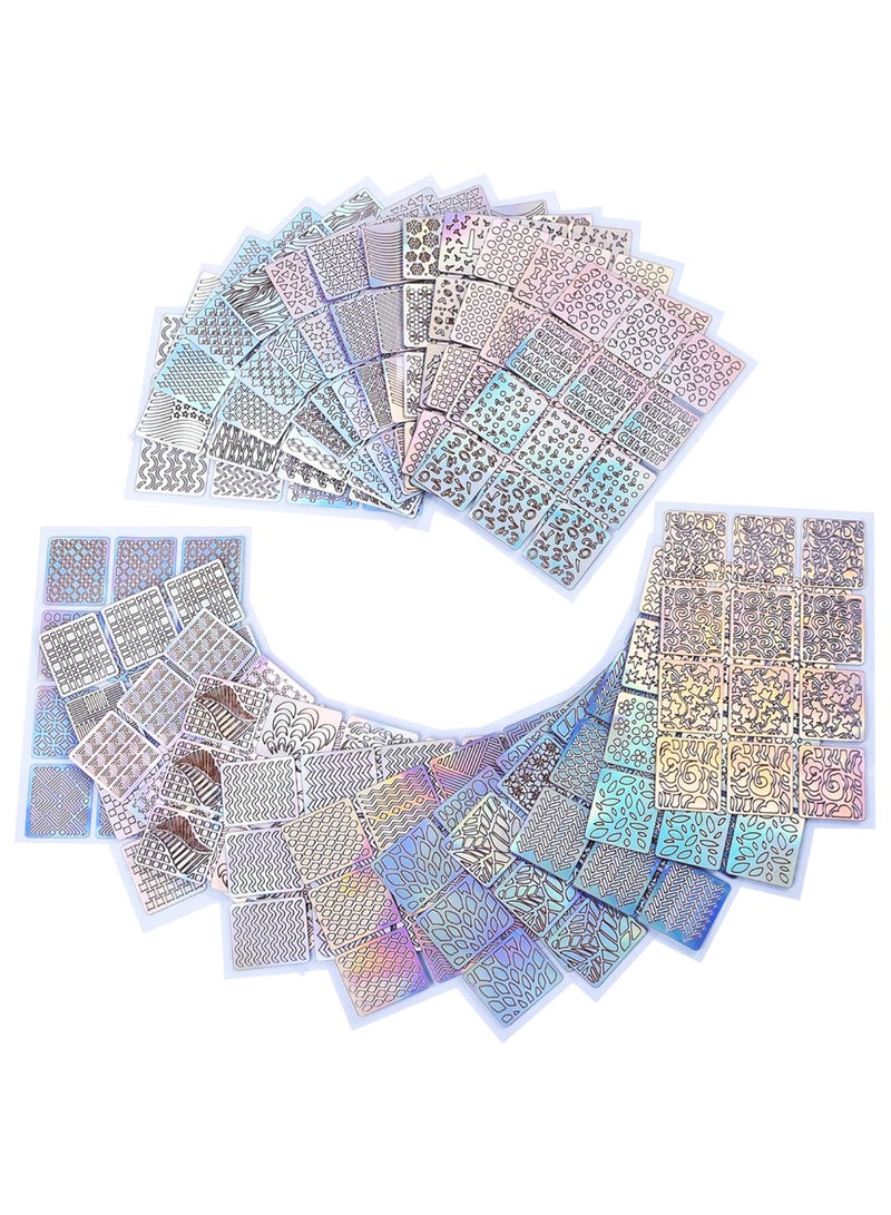 إي بوت مجموعة ملصقات ستنسل للأظافر من الفينيل مكونة من 24 ورقة متعدد الألوان - Image 1