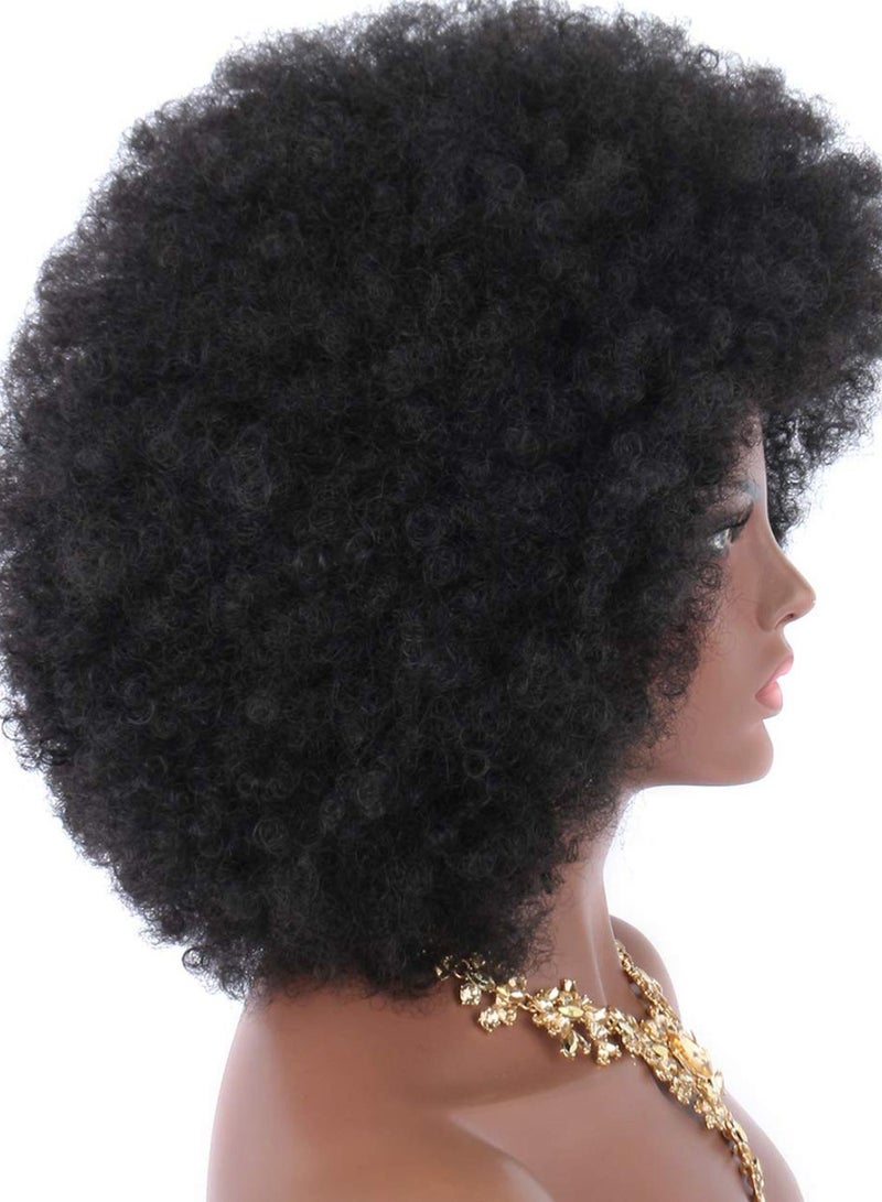 Kalyss Short Afro Kinky Curly Hair Wig Black 8inch - Image 3