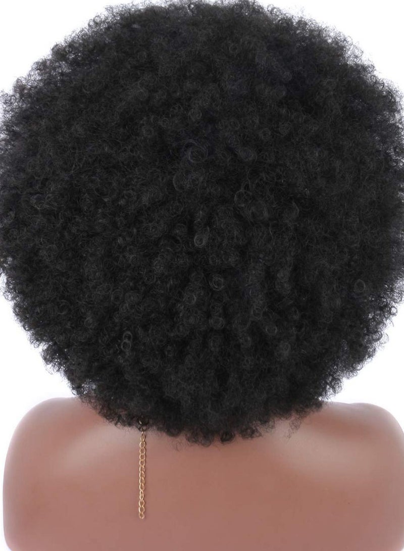 Kalyss Short Afro Kinky Curly Hair Wig Black 8inch - Image 2