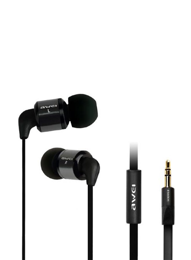 Awei Wired In-Ear Headphones With 3.5mm HiFi High Definition Black - Image 1