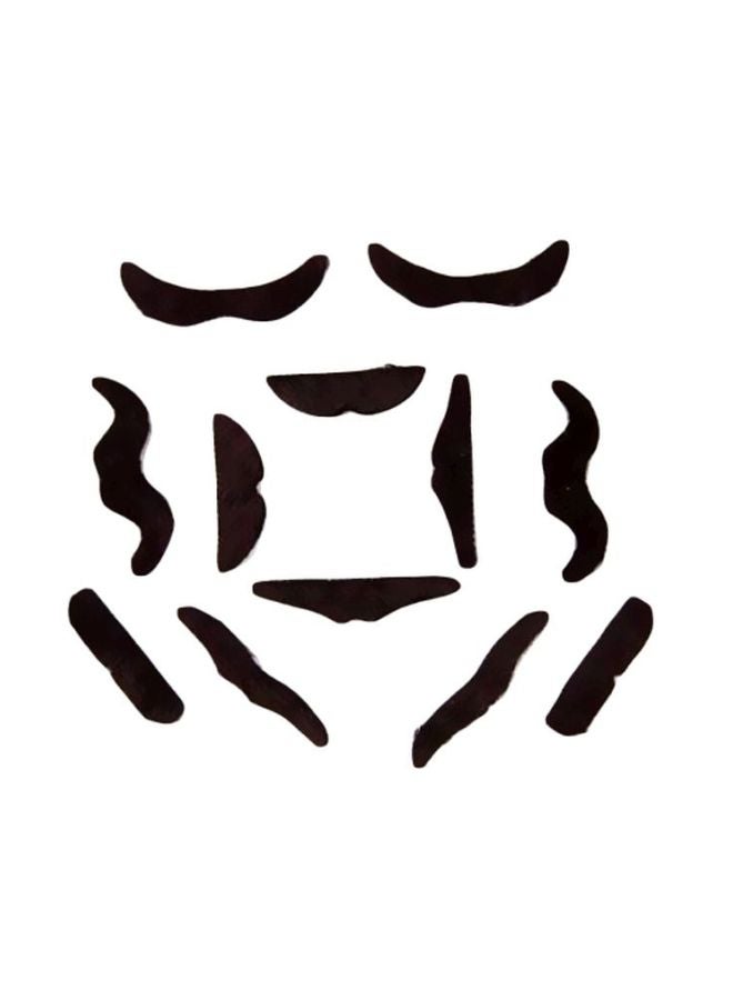 12-Piece Self Adhesive Fake Mustache - Image 1