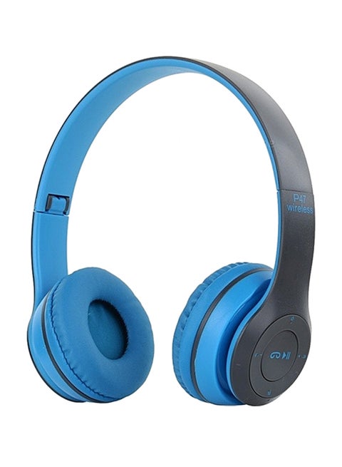 P47 Bluetooth Wireless Over The Head Headphones Blue/Black
