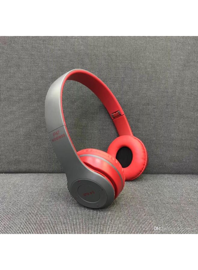 P47 Bluetooth Wireless Over The Head Headphones Red/Black - Image 2