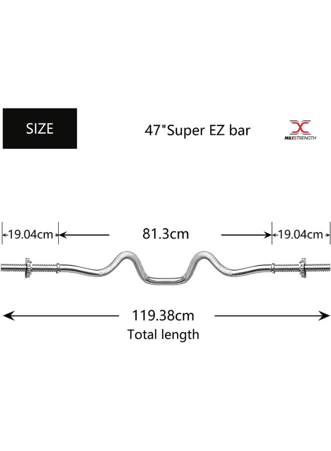 Max Strength Barbell Weight Bar With Lock 47inch - Image 2