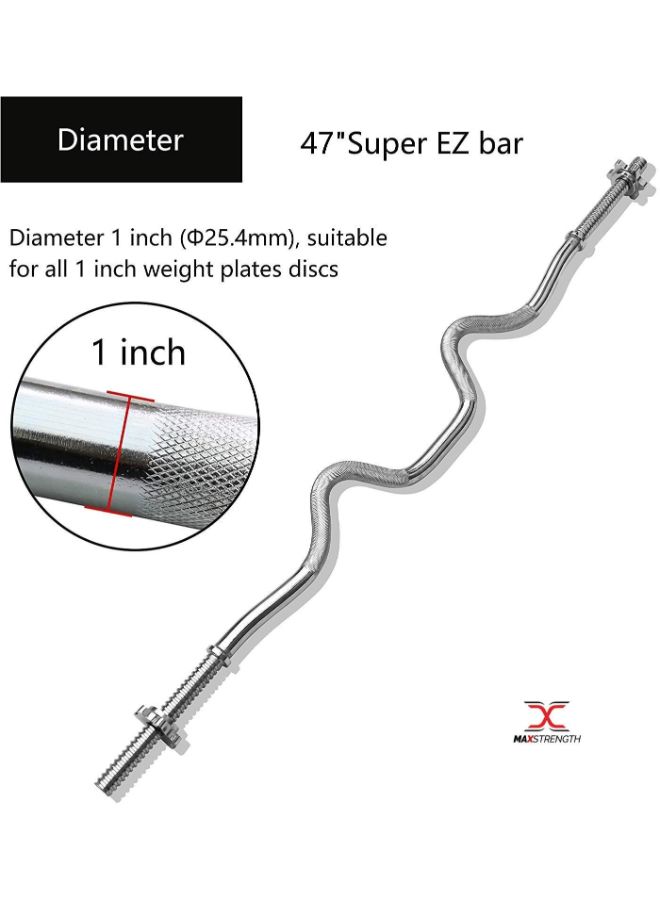 Max Strength Barbell Weight Bar With Lock 47inch - Image 3