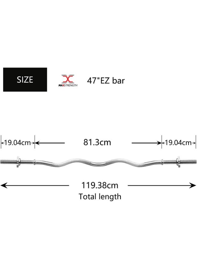 Max Strength Barbell Weight Bar With Lock 47inch  - Image 2