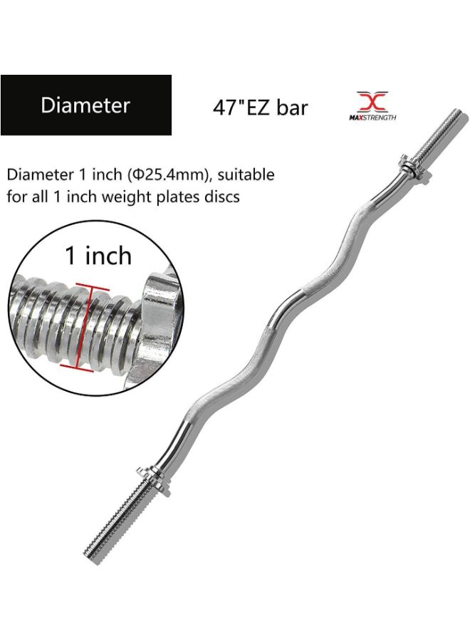 Max Strength Barbell Weight Bar With Lock 47inch  - Image 3