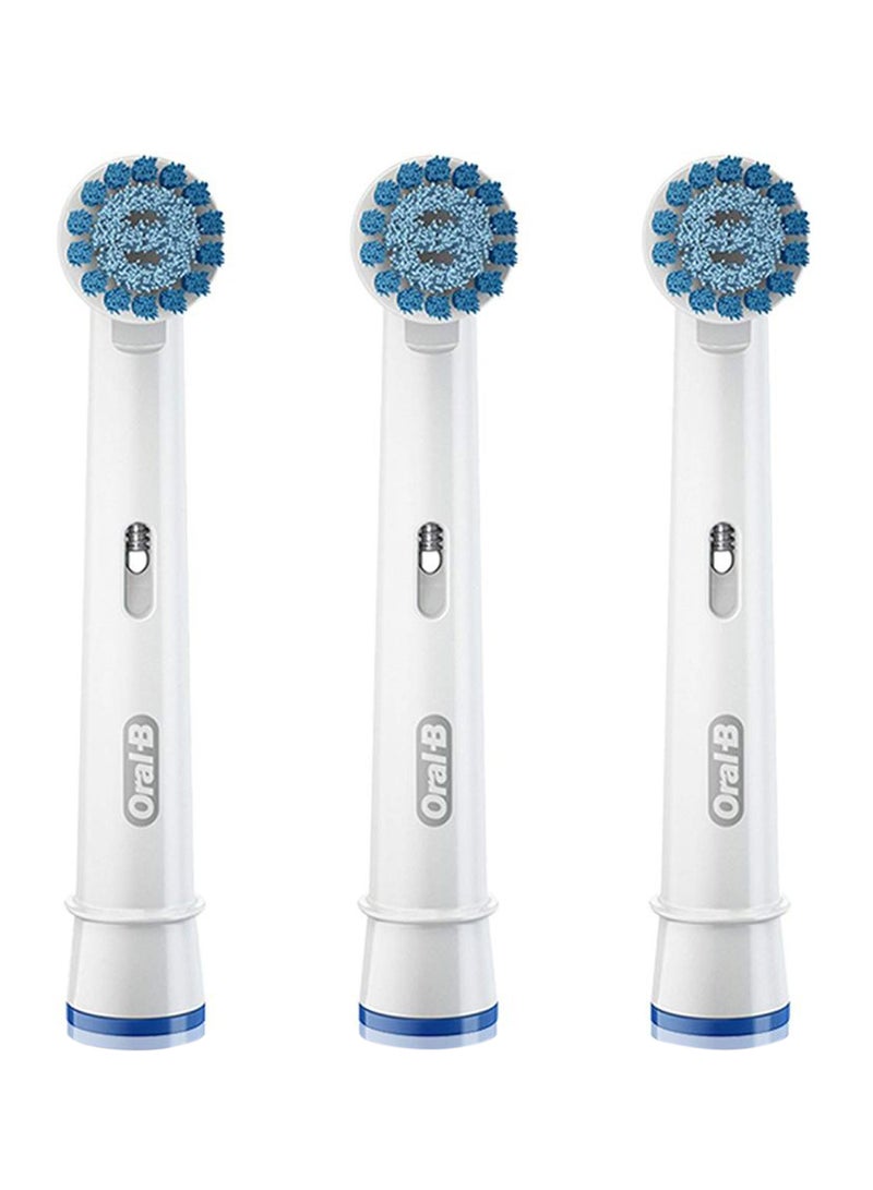 Oral-B - 3-Piece Sensitive Gum Care Electric Replacement Brush Head Toothbrush Set White/Blue - Image 1