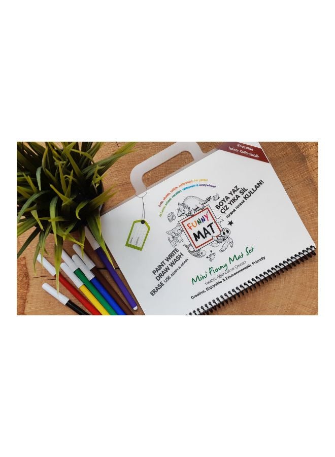 فاني مات بساط تلوين قابل لإعادة الاستخدام أبيض/أسود/أخضر - Image 2