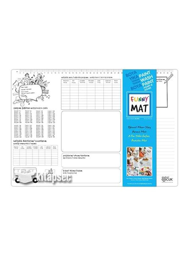 فاني مات بساط حماية لسطح الطاولة أبيض/ أسود