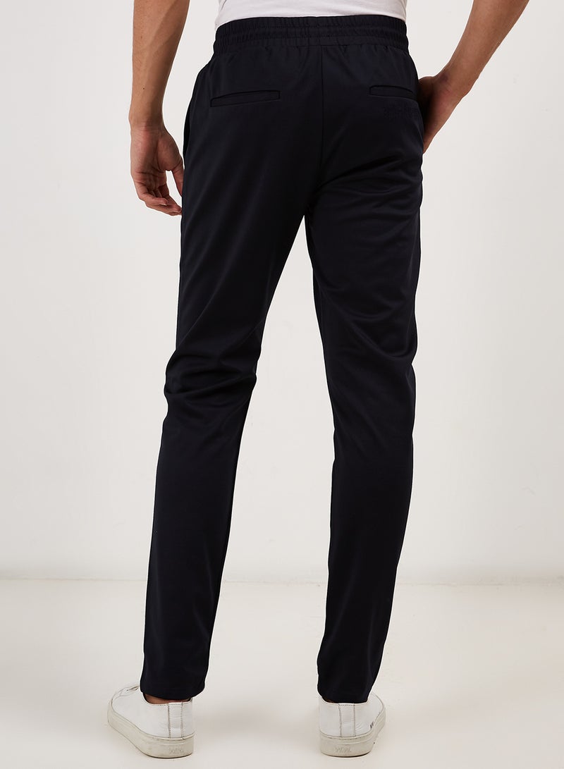 Solid Design Drawstring Sweatpants Navy  - Image 2