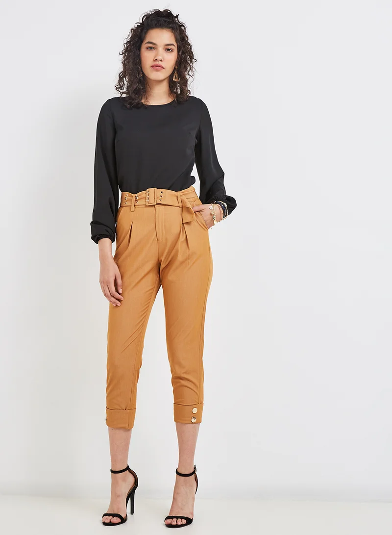trendyol Detail Solid Design Polyester Blouse Black