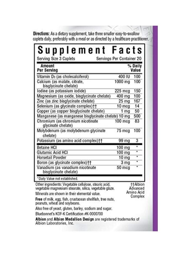 Bluebonnet - High Potency Chelated Multiminerals - 60 Caplets - Image 1