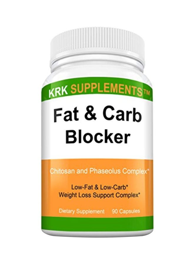 KRK SUPPLEMENTS Fat And Carb Blocker With Chitosan And Phaseolus Complex - 90 Capsules - Image 1