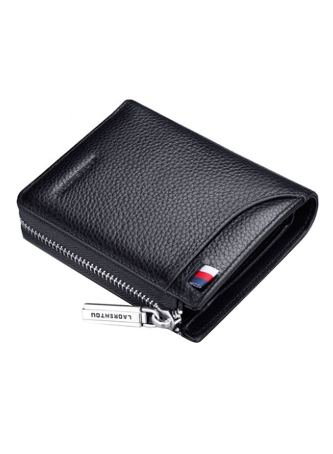 LAORENTOU - Leather Zipper Multifunction Leisure Wallet Black - Image 1