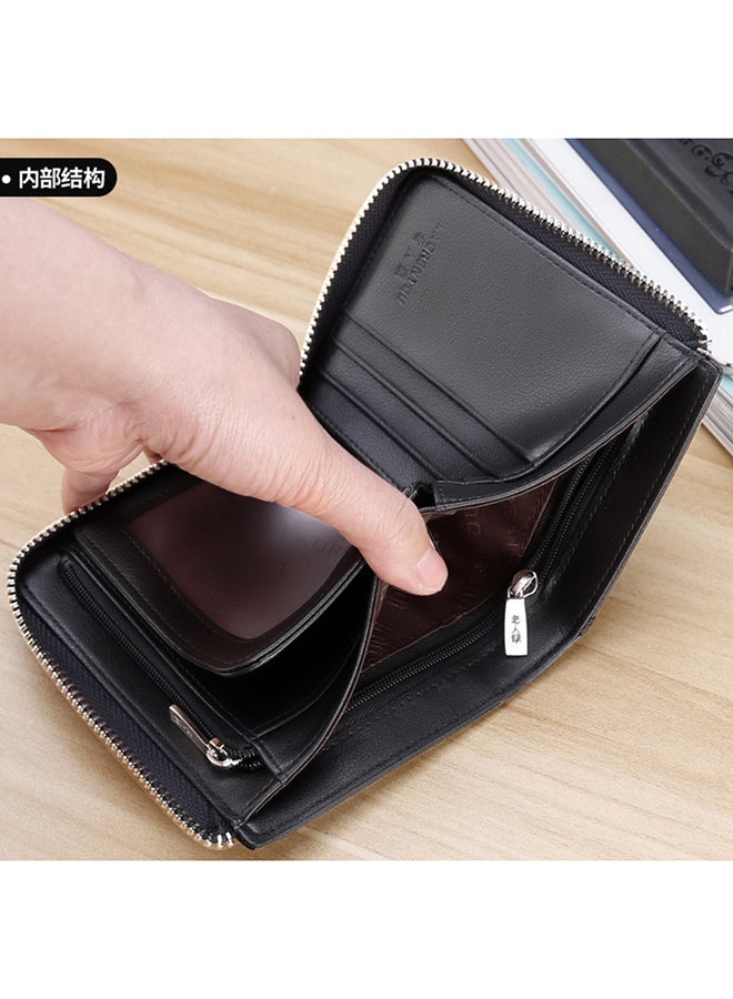 LAORENTOU - Leather Zipper Multifunction Leisure Wallet Black - Image 1