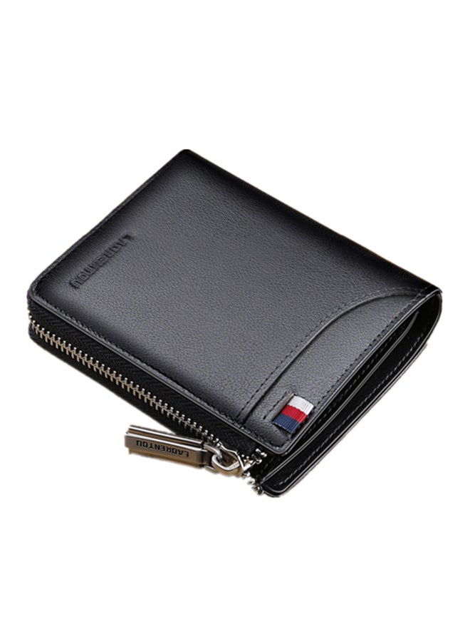 LAORENTOU - Leather Zipper Multifunction Leisure Wallet Black - Image 1