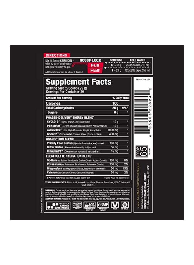 AllMax Nutrition - Carbion+, Maximum Strength Electrolyte And Hydration Drink - Image 1