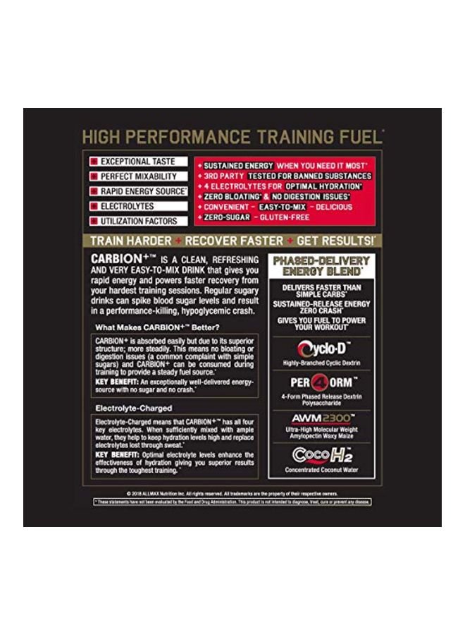AllMax Nutrition - Carbion+, Maximum Strength Electrolyte And Hydration Drink - Image 1