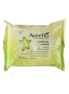 Aveeno Positively Radiant Makeup Removing Wipe, 25 Count 7.4 x 7.2inch 
