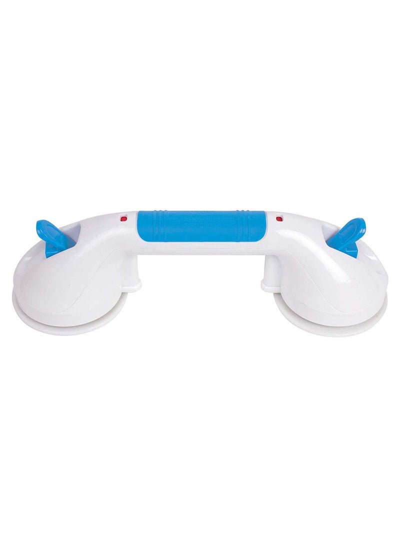 Carex Health Brands Dual Locking Shower Grab Bar White/Blue 12inch  - Image 1