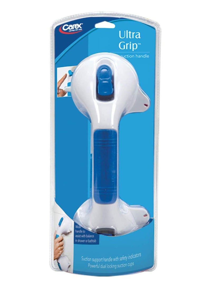 Carex Health Brands Dual Locking Shower Grab Bar White/Blue 12inch  - Image 2