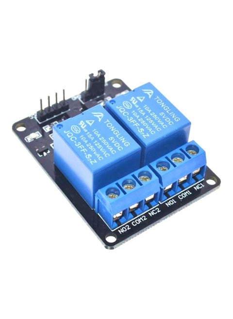 2 Channel Relay Module With Optocoupler Blue/Black