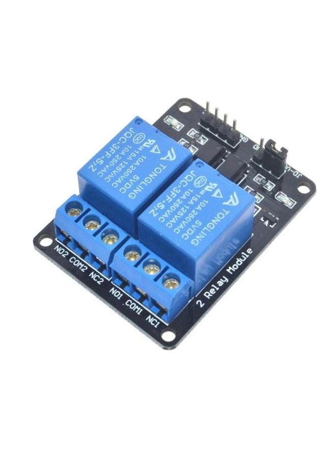 2 Channel Relay Module With Optocoupler Blue/Black