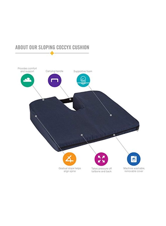 Duro-Med - Orthopedic Coccyx Foam Cushion Blue 14.8x13.1x2.9inch - Image 1