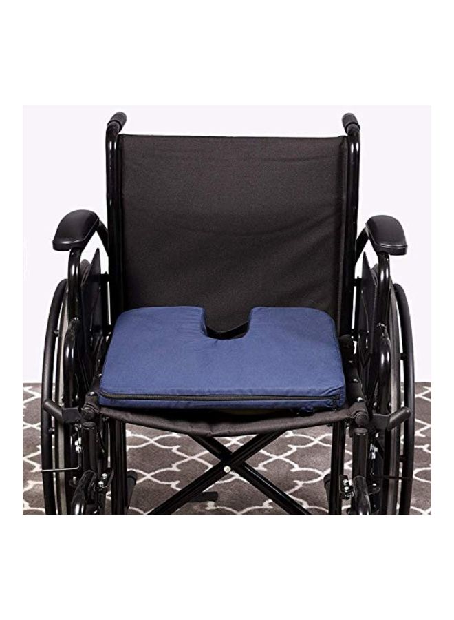 Duro-Med - Orthopedic Coccyx Foam Cushion Blue 14.8x13.1x2.9inch - Image 1
