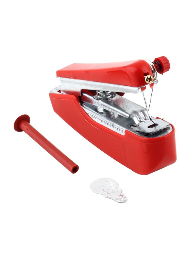 Generic Mini Hand-Held Sewing Machine Red/Silver 