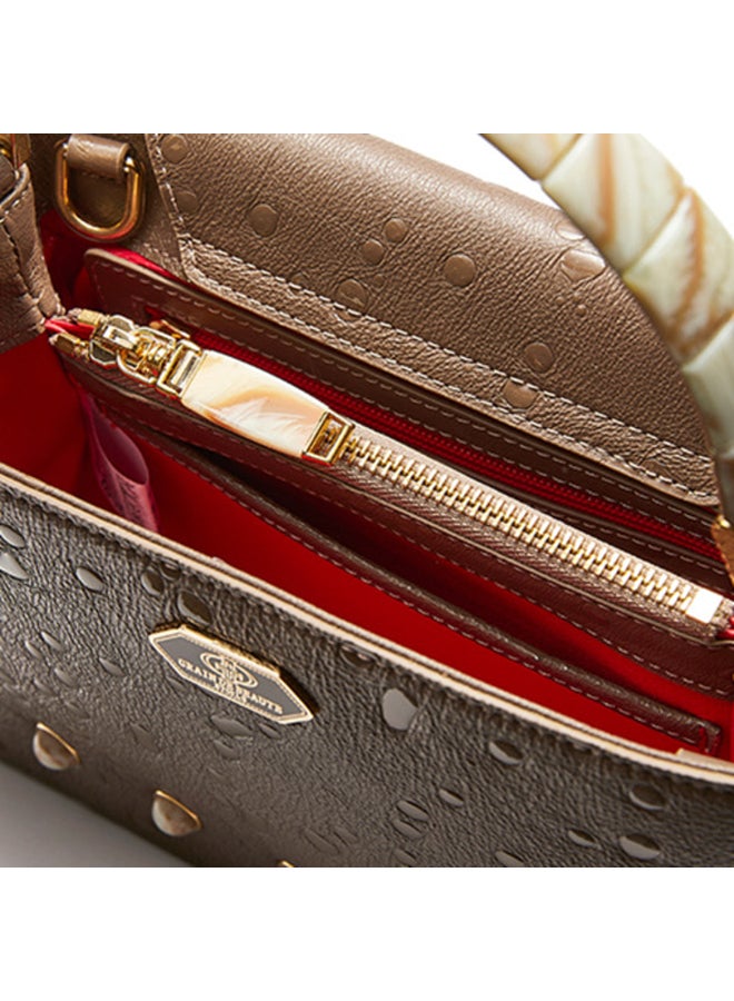 Grain De Beaute Pioggia Shoulder Bag Chocolate Brown  - Image 5