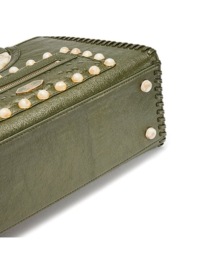 Grain De Beaute Catena Satchel Bag Khaki - Image 4