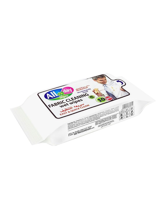 Generic 10-Piece Fabric Cleaning Wipes White 150x180mm 
