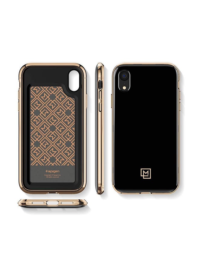 Spigen - La Manon Etui Protective Case Cover For Apple iPhone XR Gold/Black - Image 1