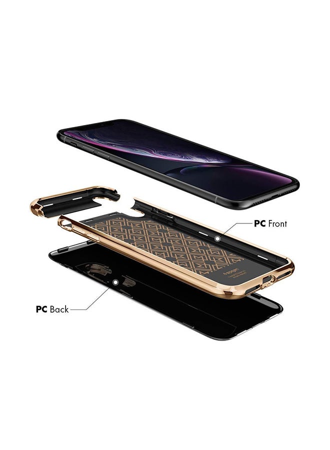 Spigen - La Manon Etui Protective Case Cover For Apple iPhone XR Gold/Black - Image 1