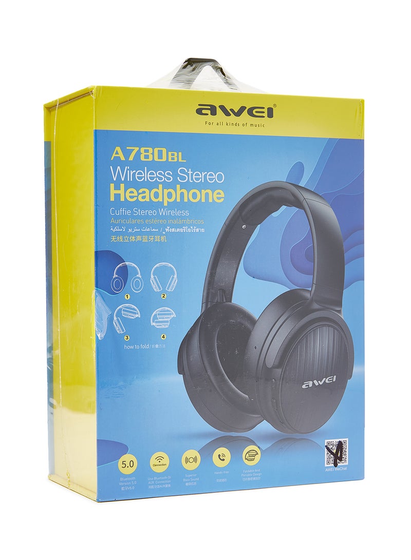 Awei Universal Bluetooth Wireless Headset With 3.5mm Aux Jack Black - Image 1