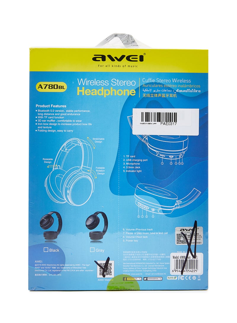 Awei Universal Bluetooth Wireless Headset With 3.5mm Aux Jack Black - Image 2