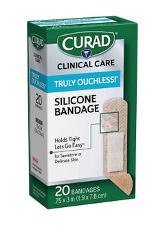 CURAD 20-Piece Truly Ouchless Silicone Bandage Set 