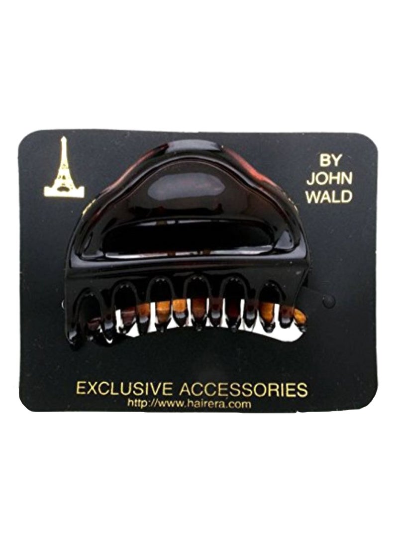 Small French Open Shell Clip Black