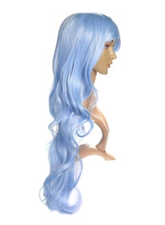 AGPtek Curly Wavy Long Cosplay Hair Wig Light Blue 33inch  - Image 1
