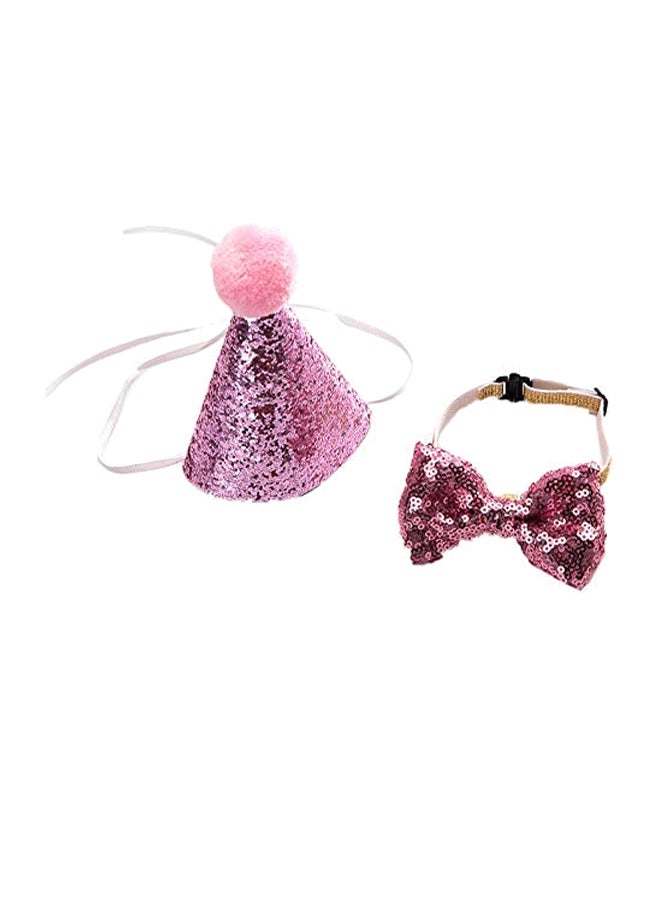 Adjustable Hat With Neck Tie For Pet Pink 20 x 20 x 3centimeter