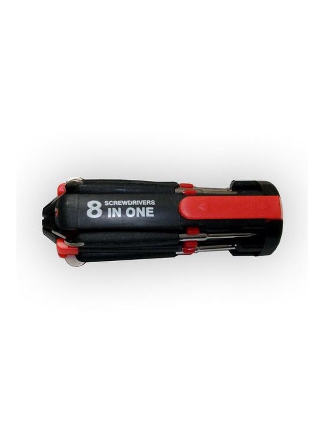 Generic 8-In-1 Screwdriver With LED Torch Black/Red/Silver  - Image 2