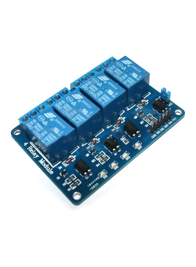4-Channel Relay Expansion Board Blue/Black