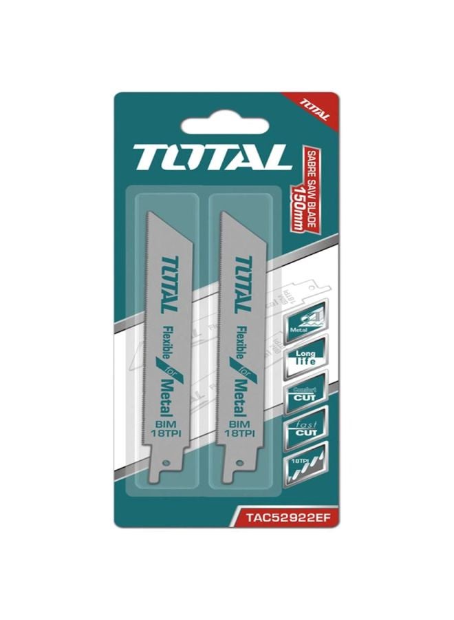 TOTAL 2-Piece Bi Metal Saw Blade Silver
