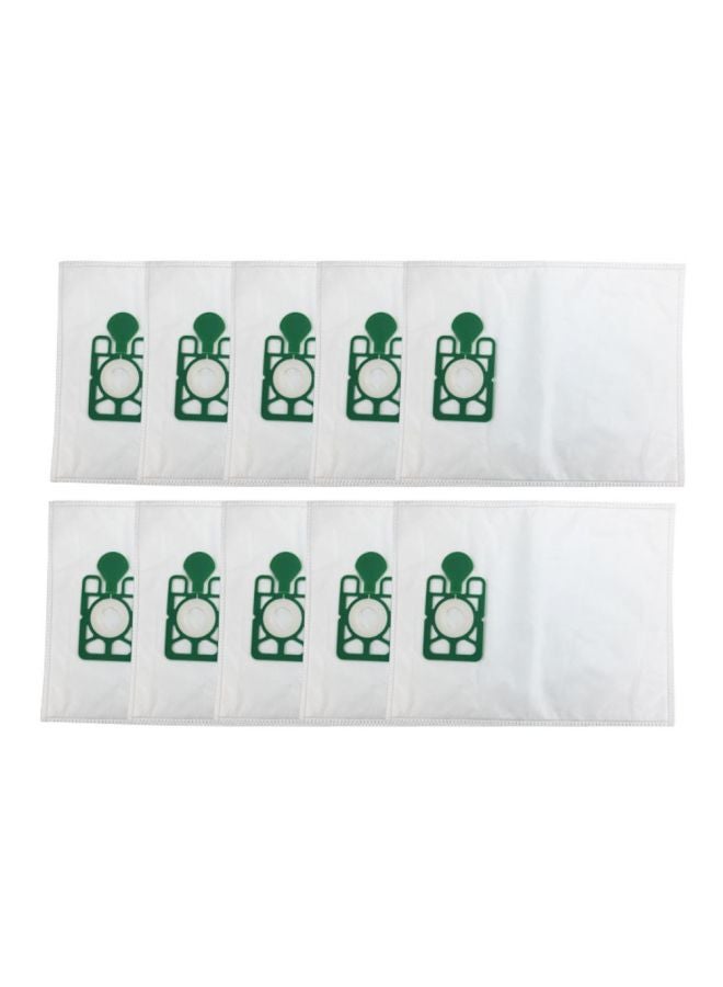 10-Piece Replacement Vacuum Cleaner Dust Bags White/Green 407x315cm - Image 1