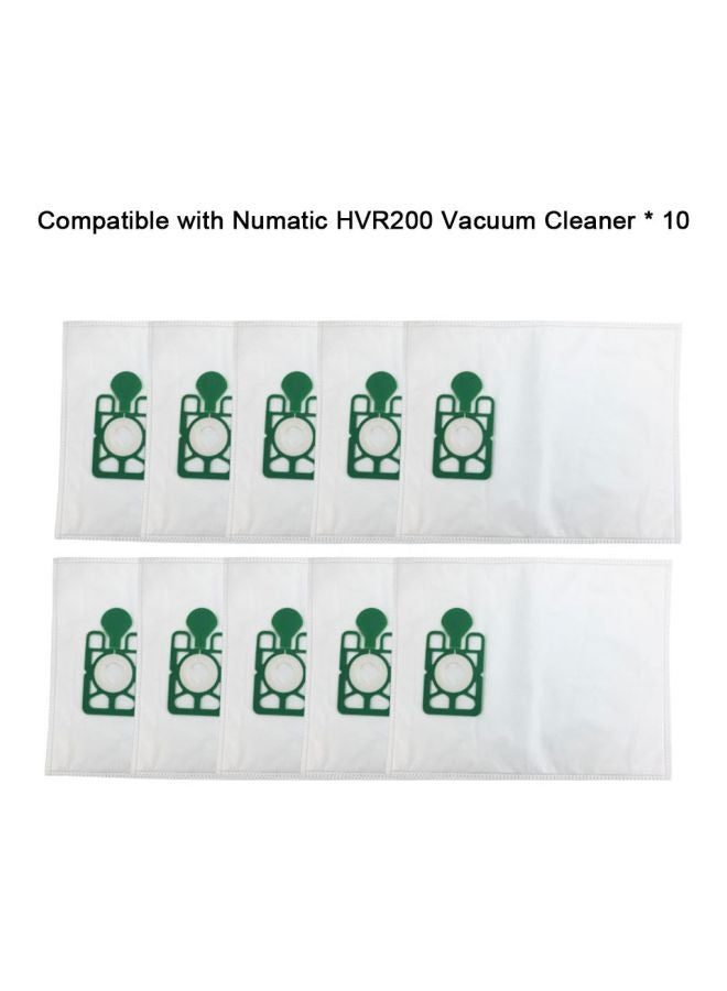10-Piece Replacement Vacuum Cleaner Dust Bags White/Green 407x315cm - Image 3